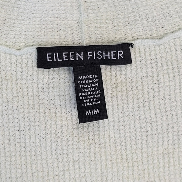 Eileen Fisher Mist Lt Green Linen Crepe Stretch Long Cardigan - Picture 3 of 8
